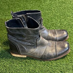 Bed Stu Distressed Black Leather Boots